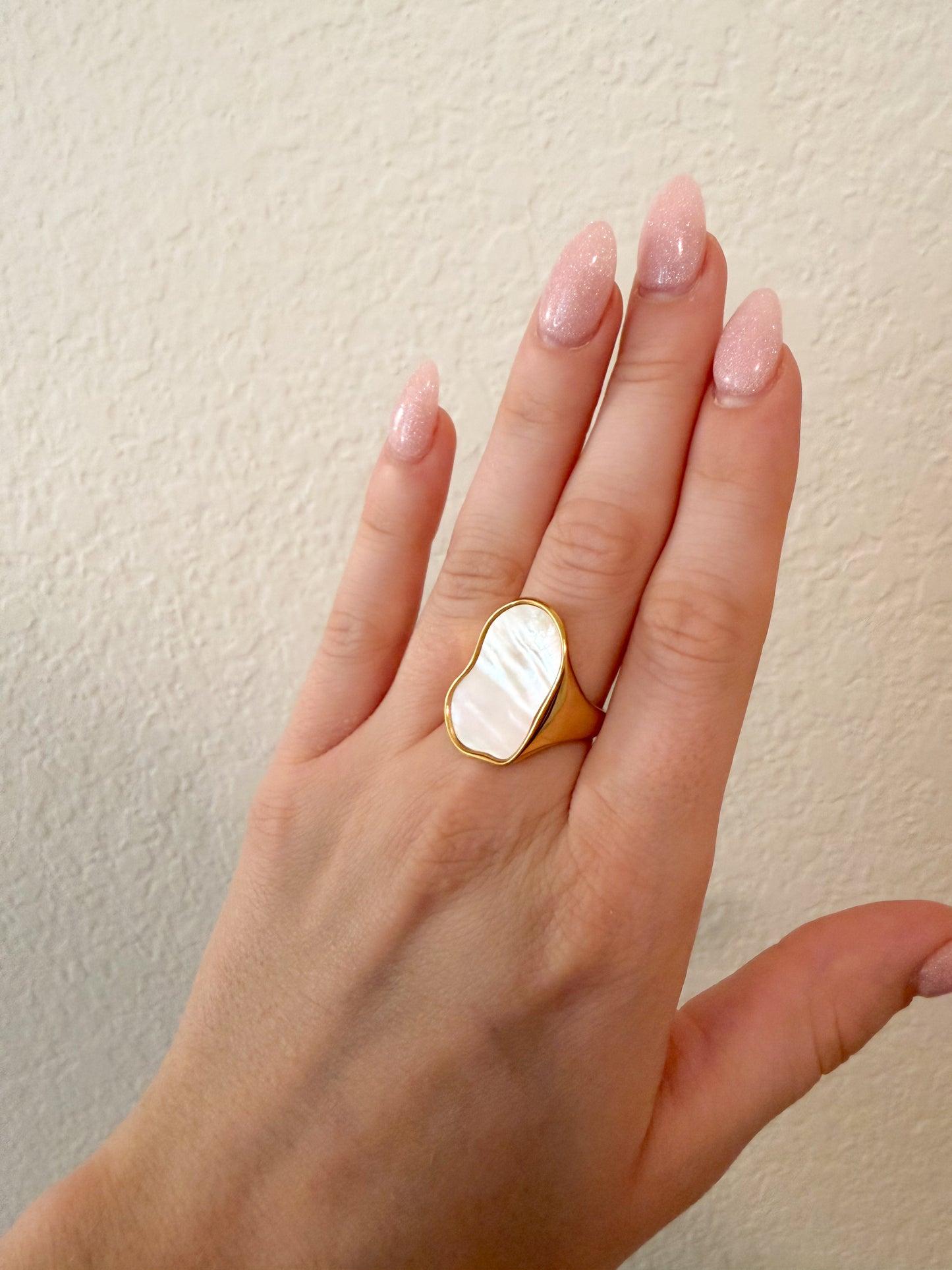 Mother of Pearl Organic Shape Ring