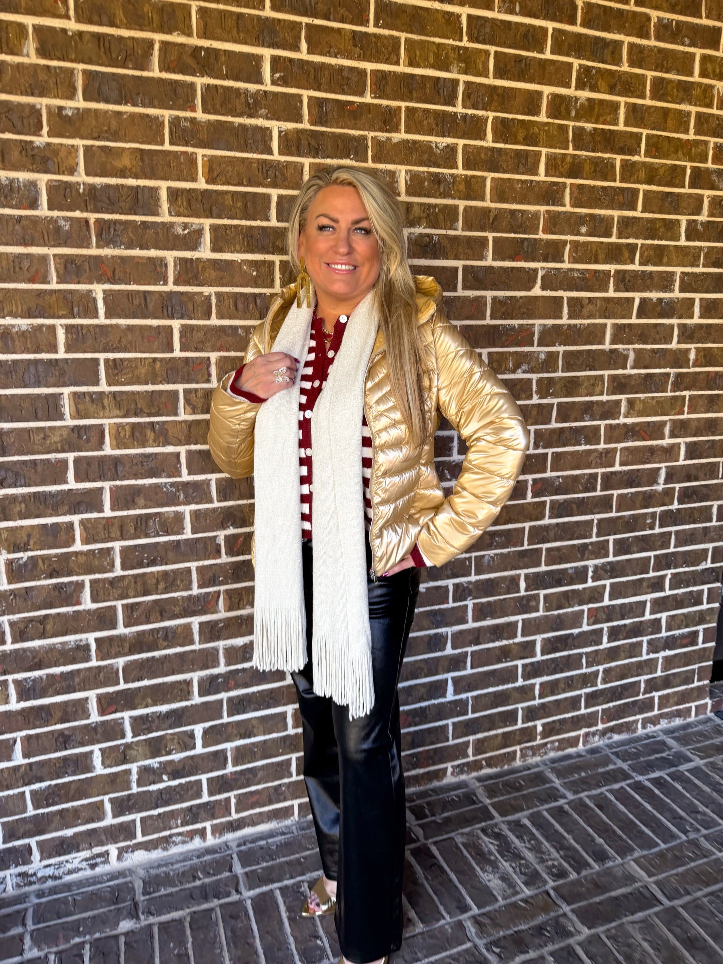 Metallic Gold Puffer Jacket