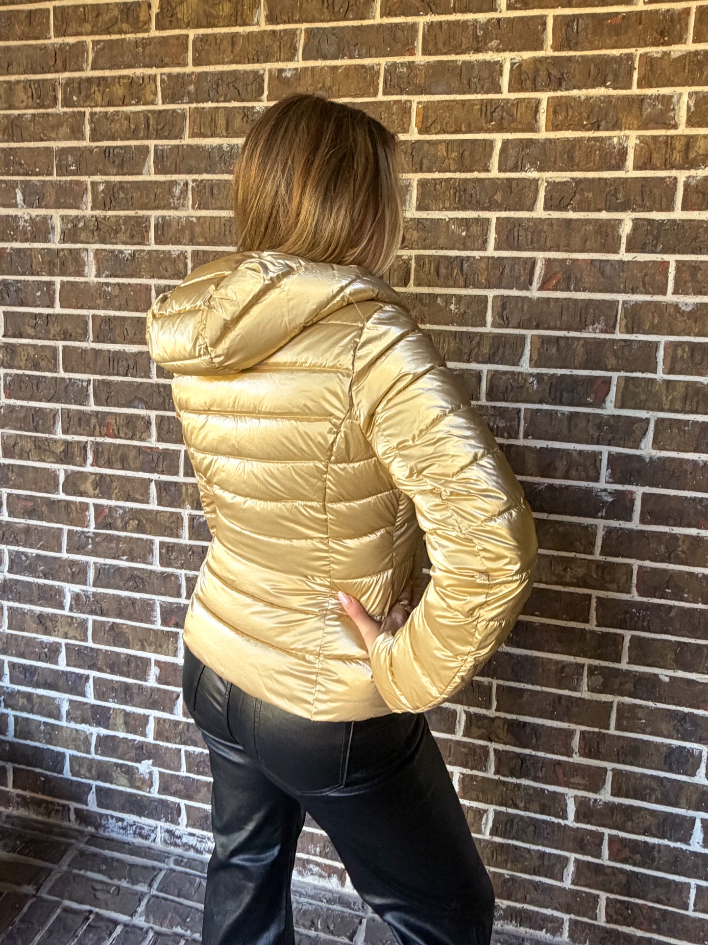 Metallic Gold Puffer Jacket