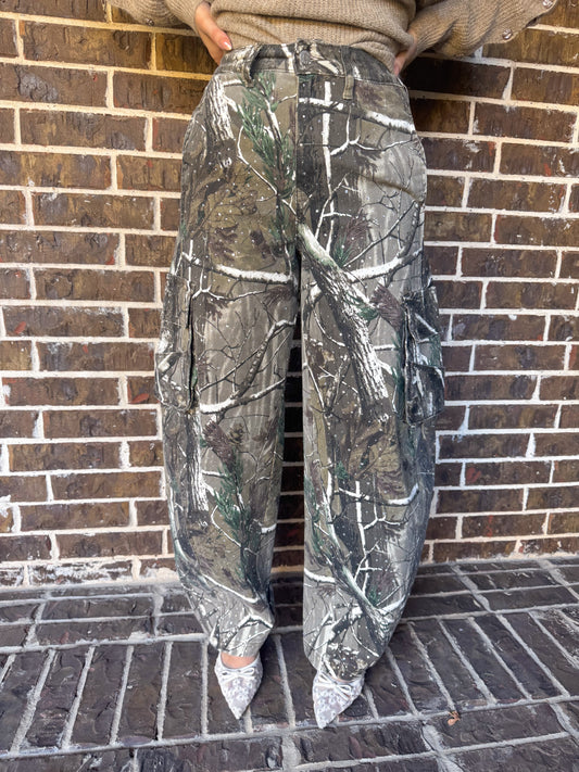 Rhinestone Camo Barrel Pants
