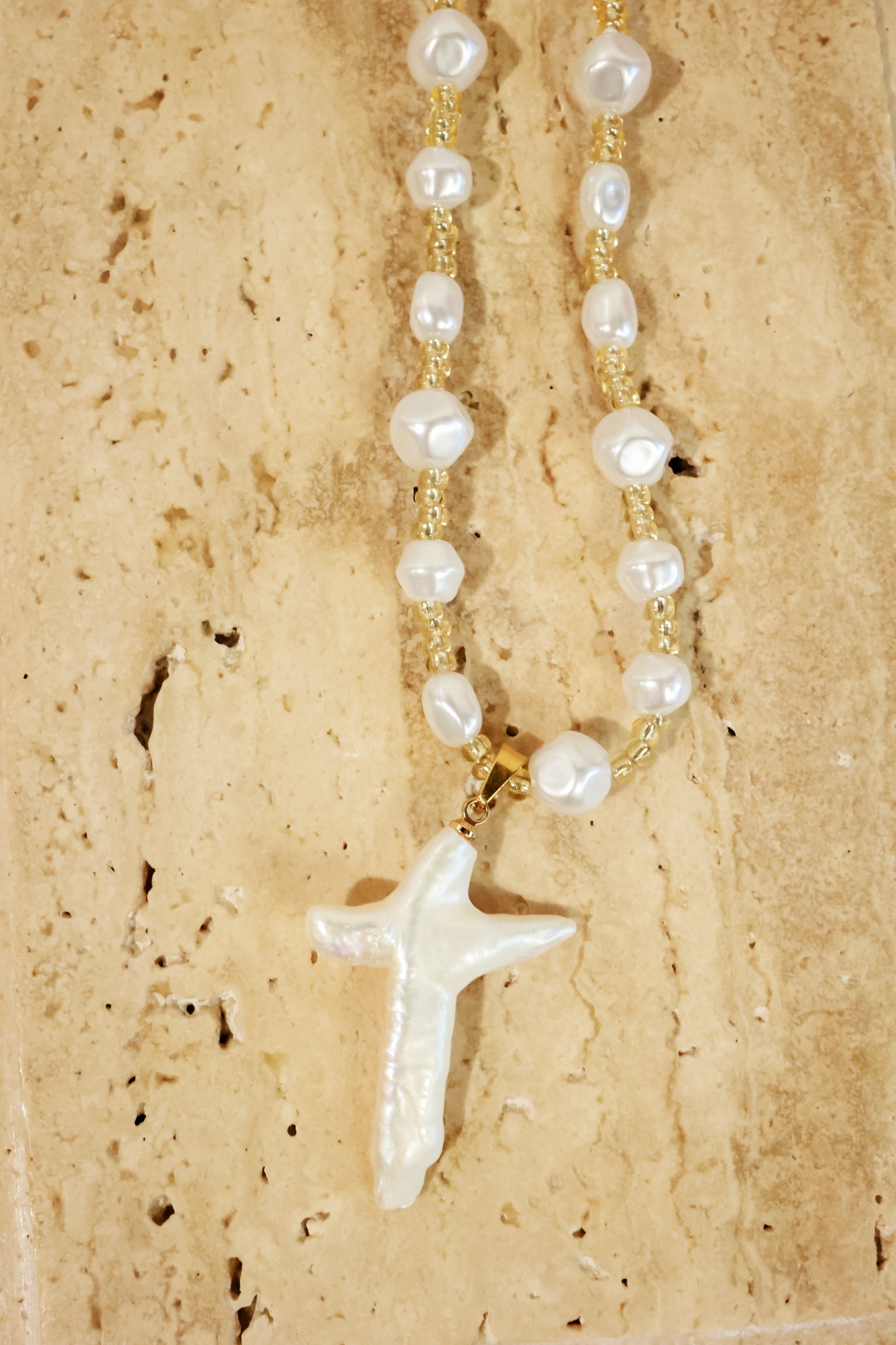 Faith Pearl Cross Necklace – Sweet Ivory