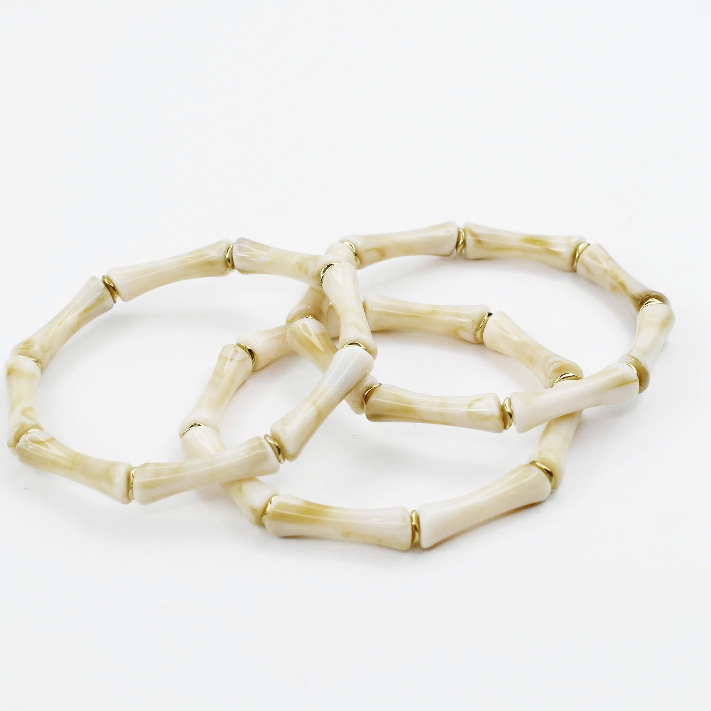 Ivory Bamboo Stretch Bracelet