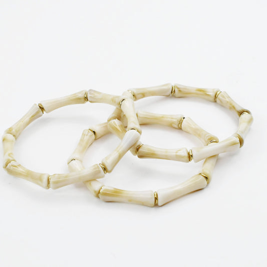 Ivory Bamboo Stretch Bracelet