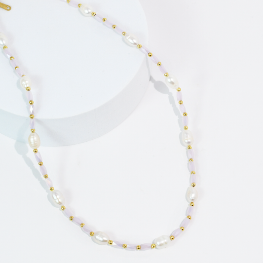 Blush Pearl Beaded Necklace