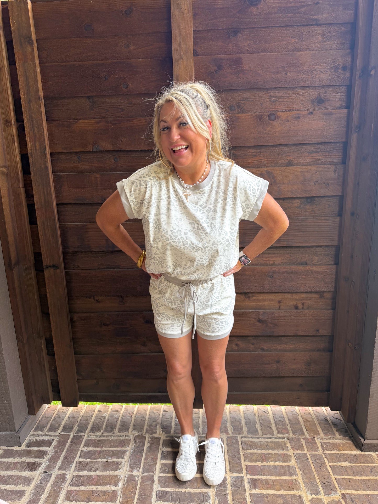 Cloud Leopard Shorts Lounge Set