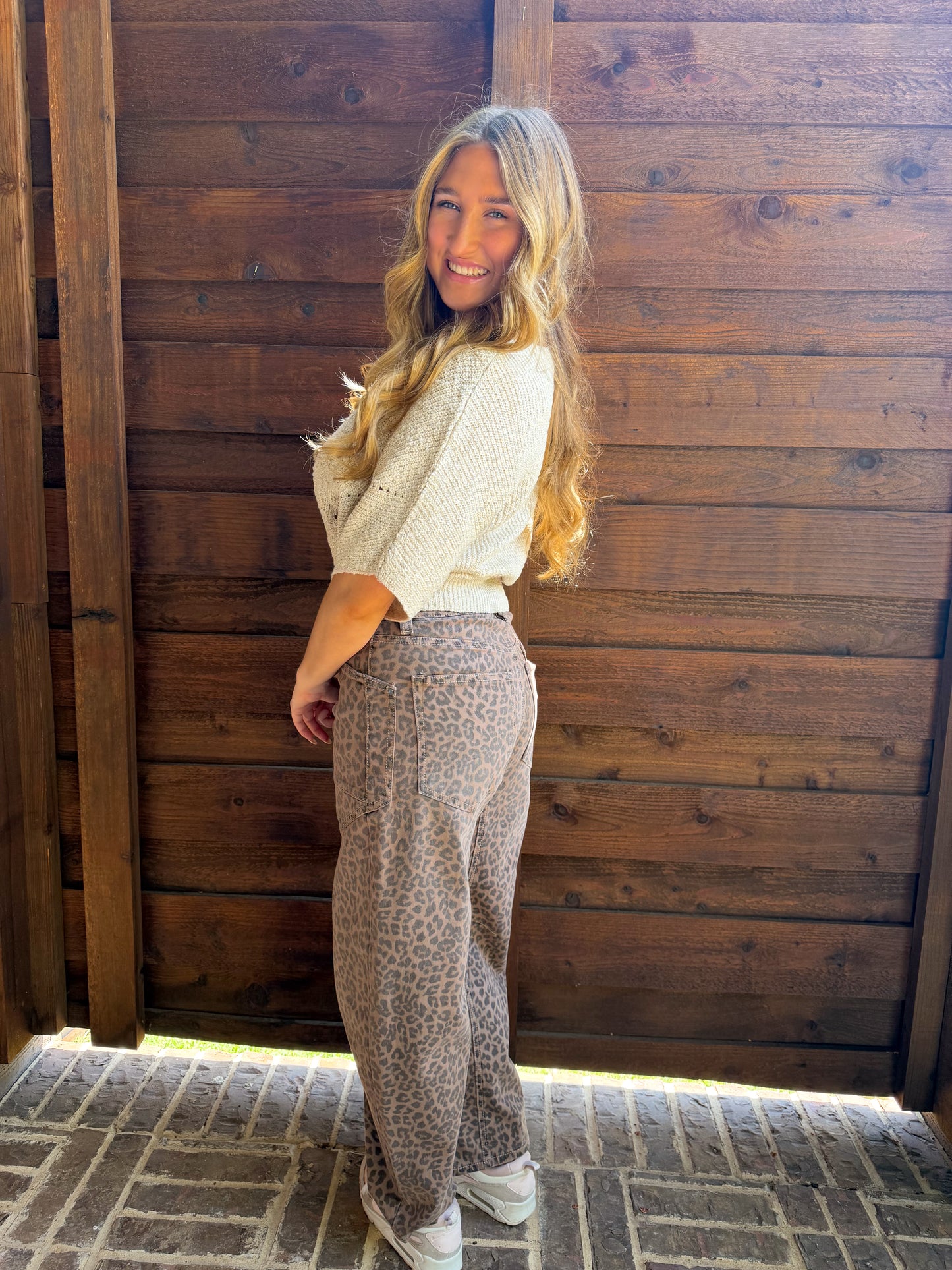 NEW Cheetah Leopard Barrel Jeans