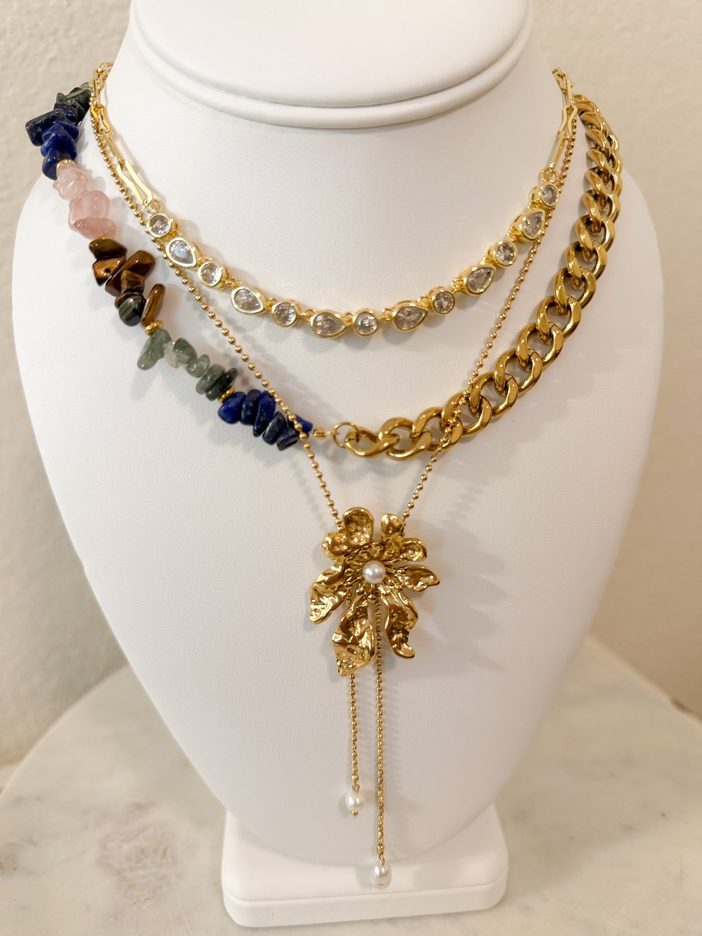 Radiance Drops Gold Necklace