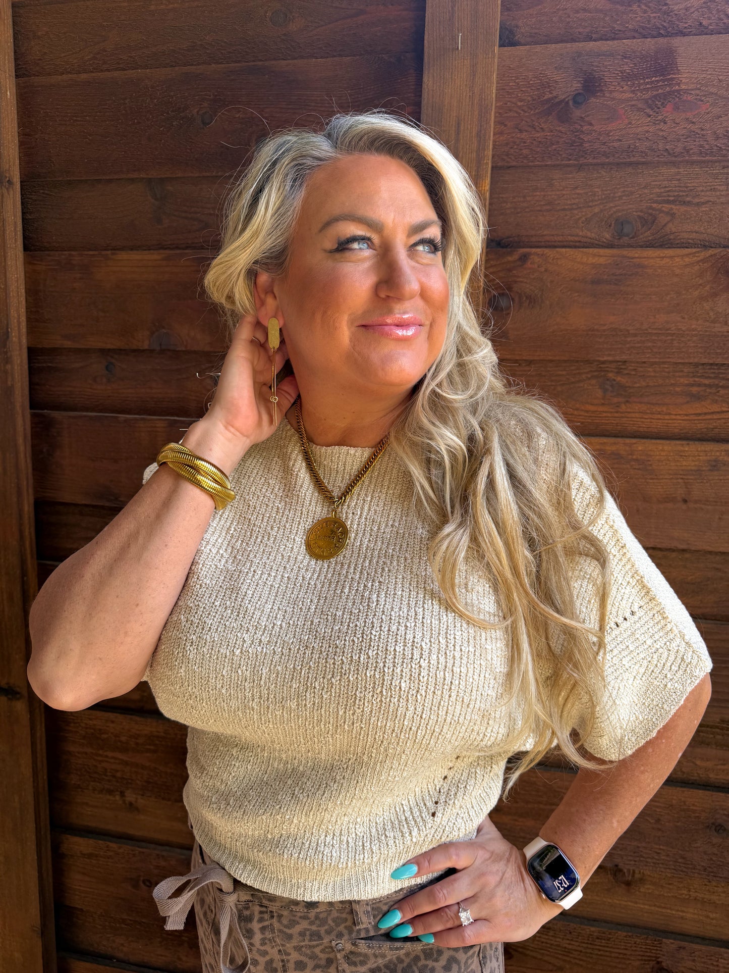 NEW Tan Knitted Beach Sweater