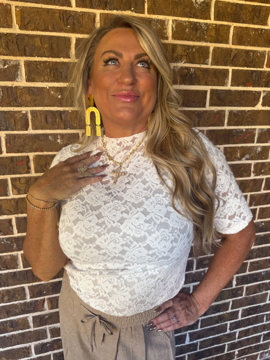 Elegant Ivory Lace Top