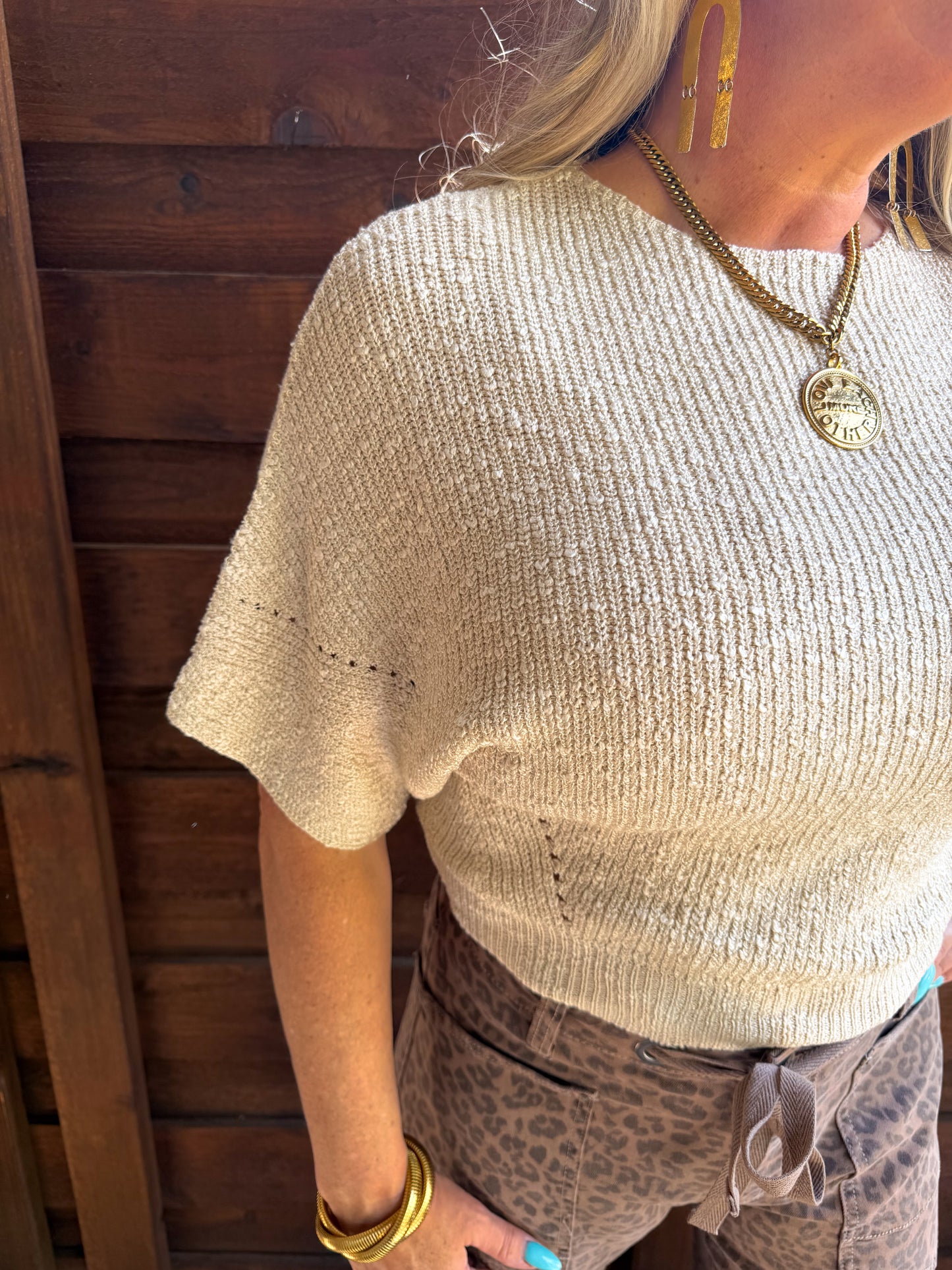 NEW Tan Knitted Beach Sweater