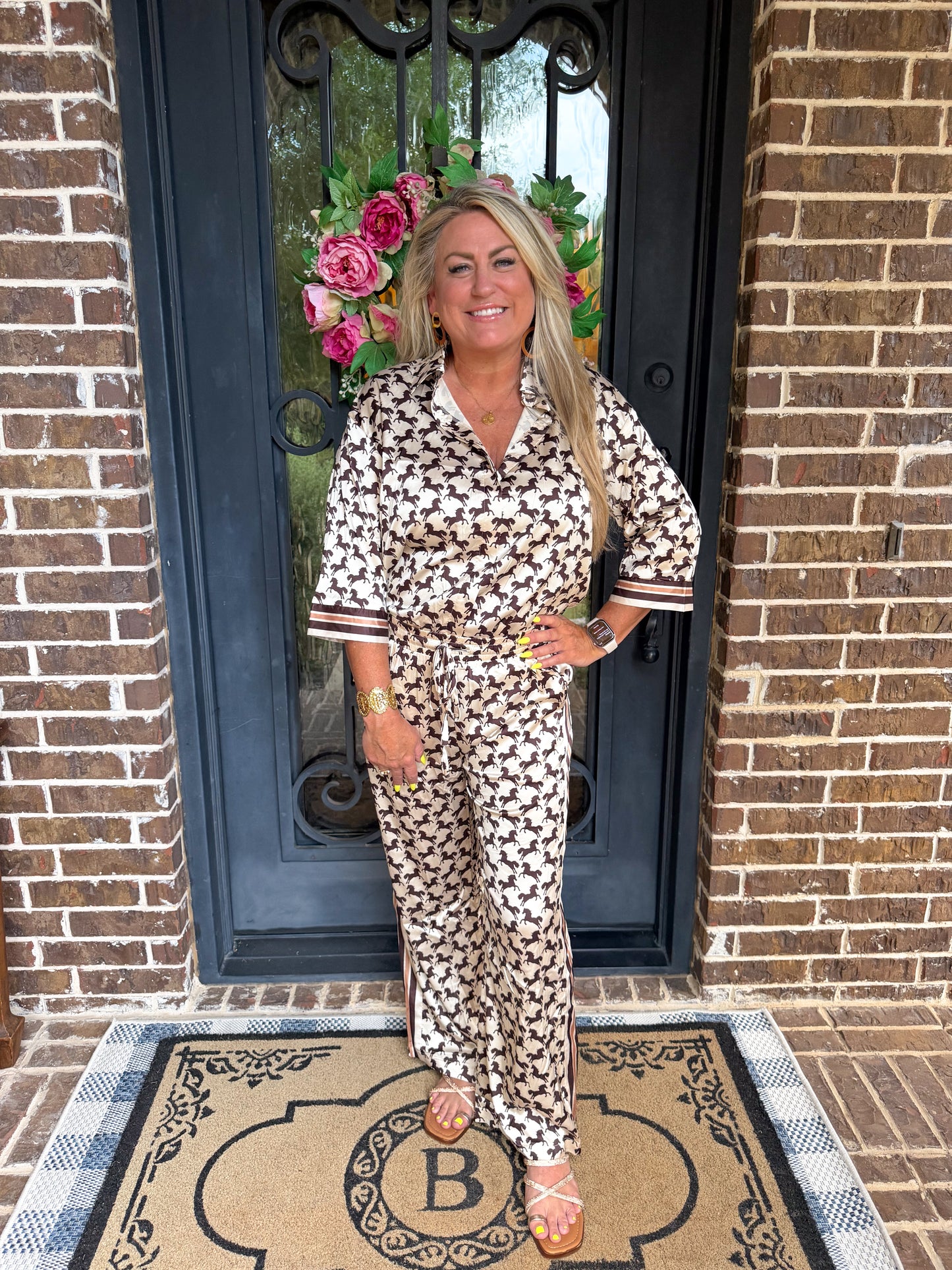 Western Horse Satin Lounge Set