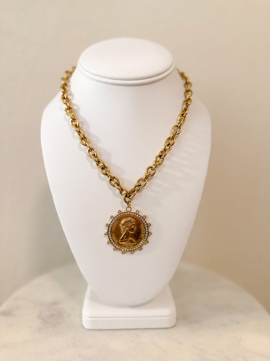 Royal Coin Statement Necklace