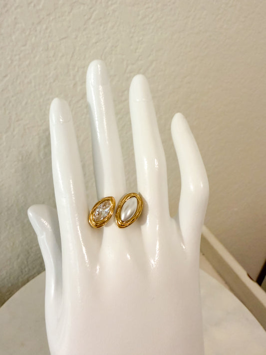 Dual Charm Open Ring