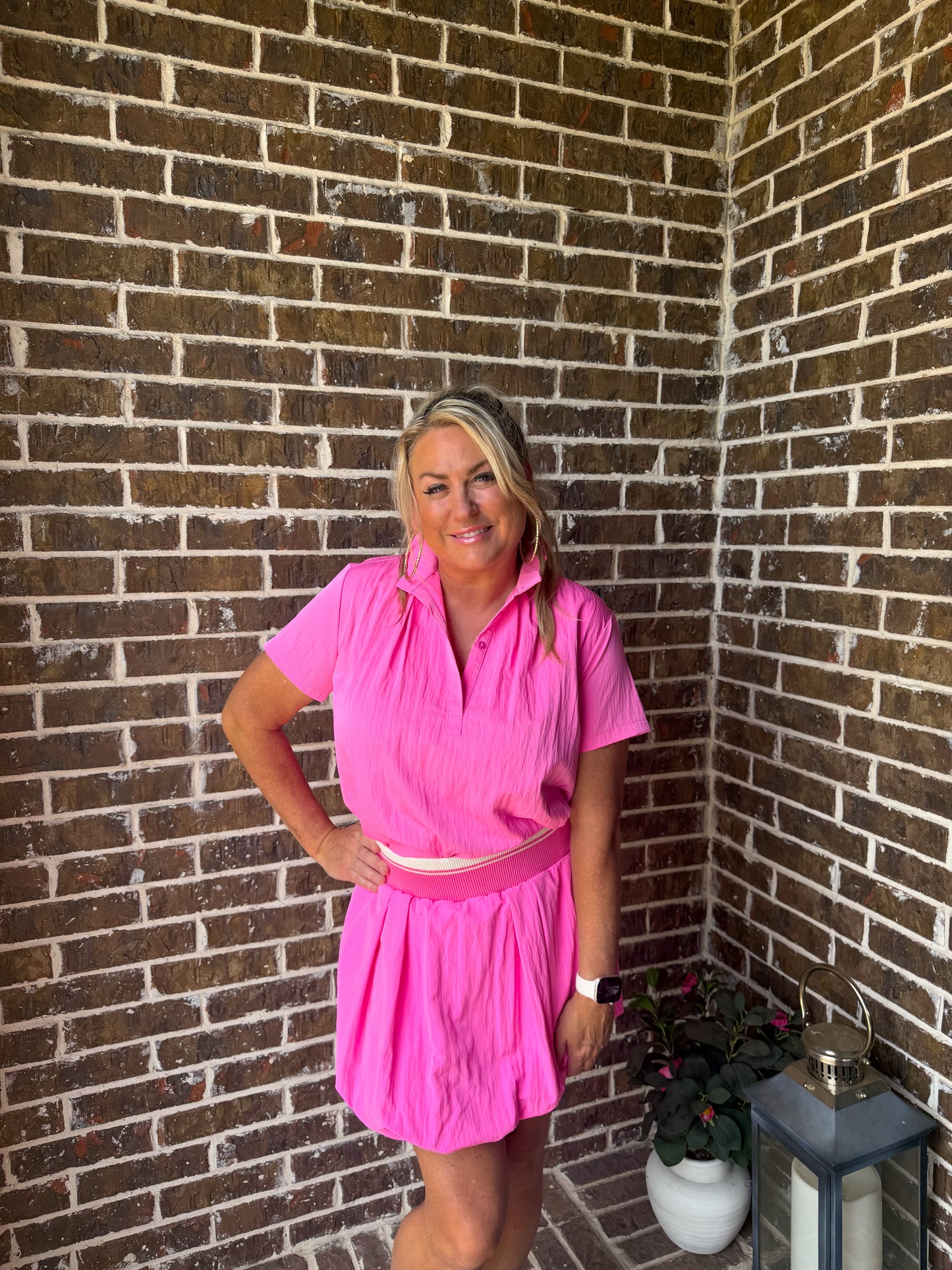 Hot Pink Bubble Hem Set