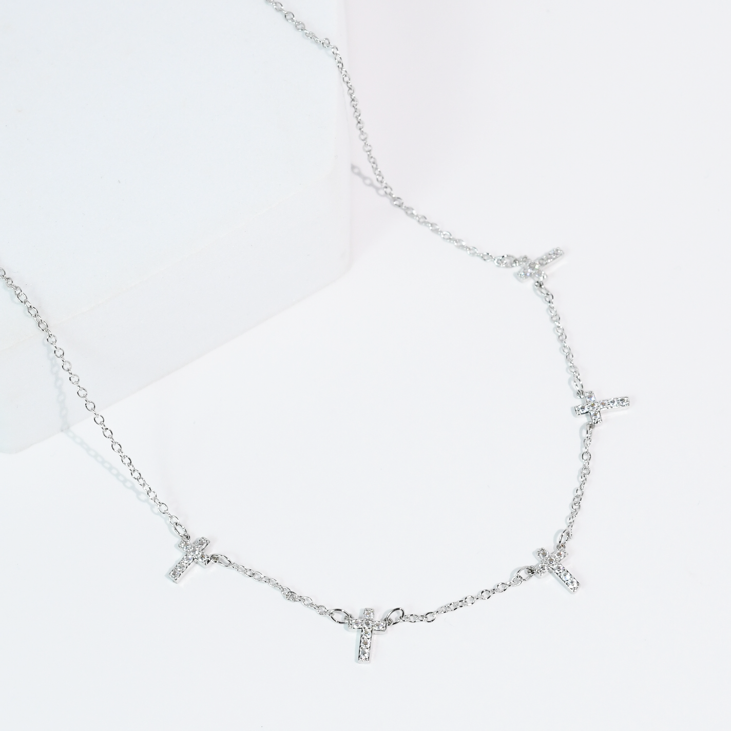 Faith Drops Silver Cross Necklace