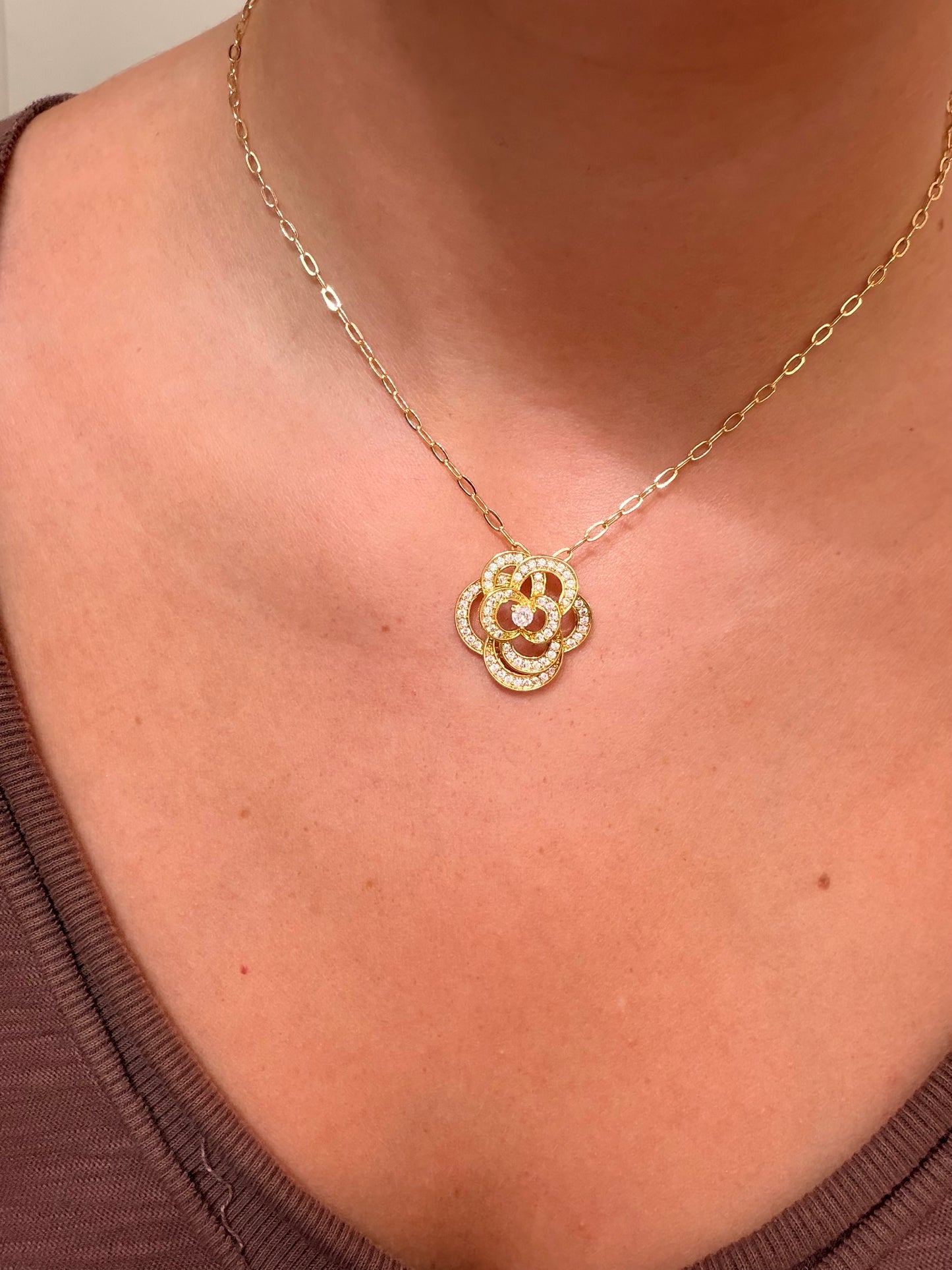 Golden Bloom Floral Necklace