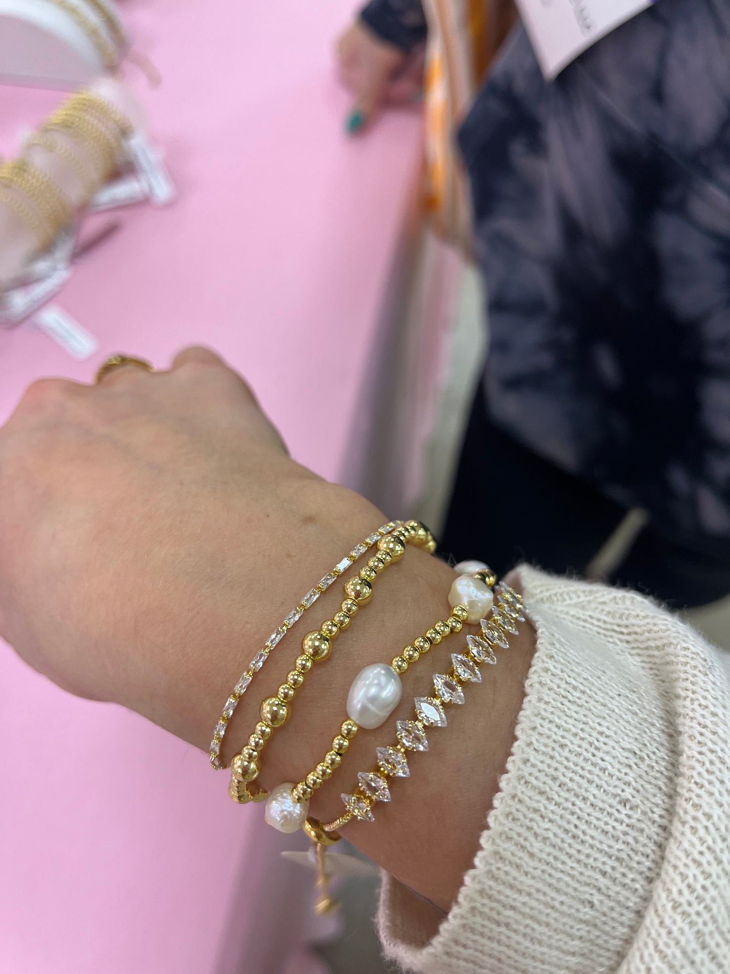 Radiance Pearl Stack Beaded Bracelets