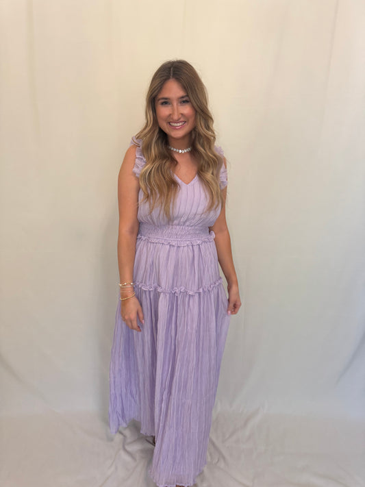 Lilac Ruffle Maxi Dress