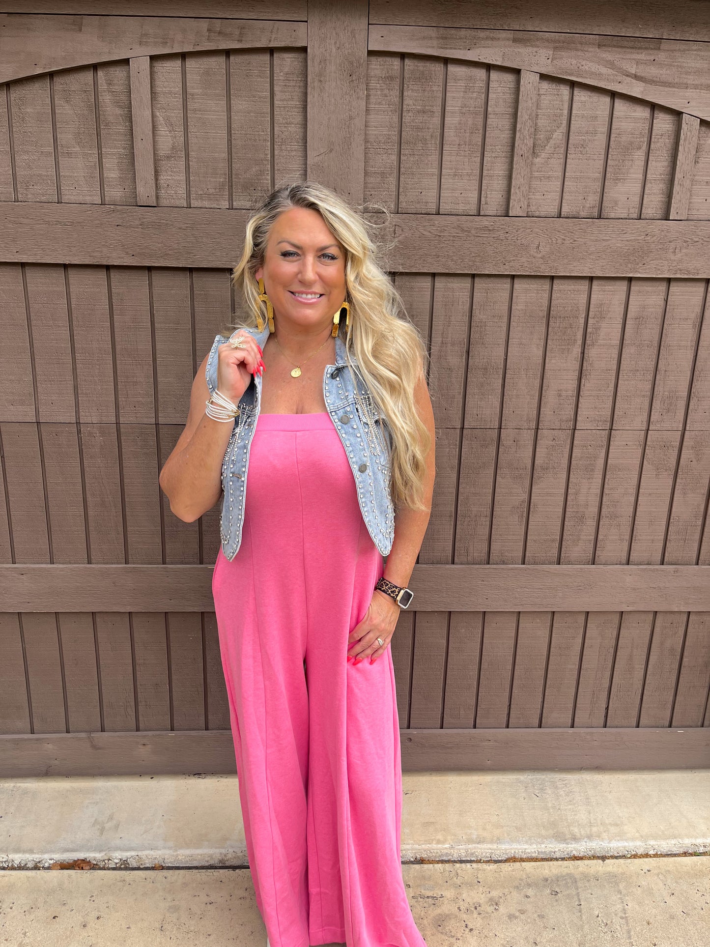 Barbie Pink Wide-Leg Jumpsuit