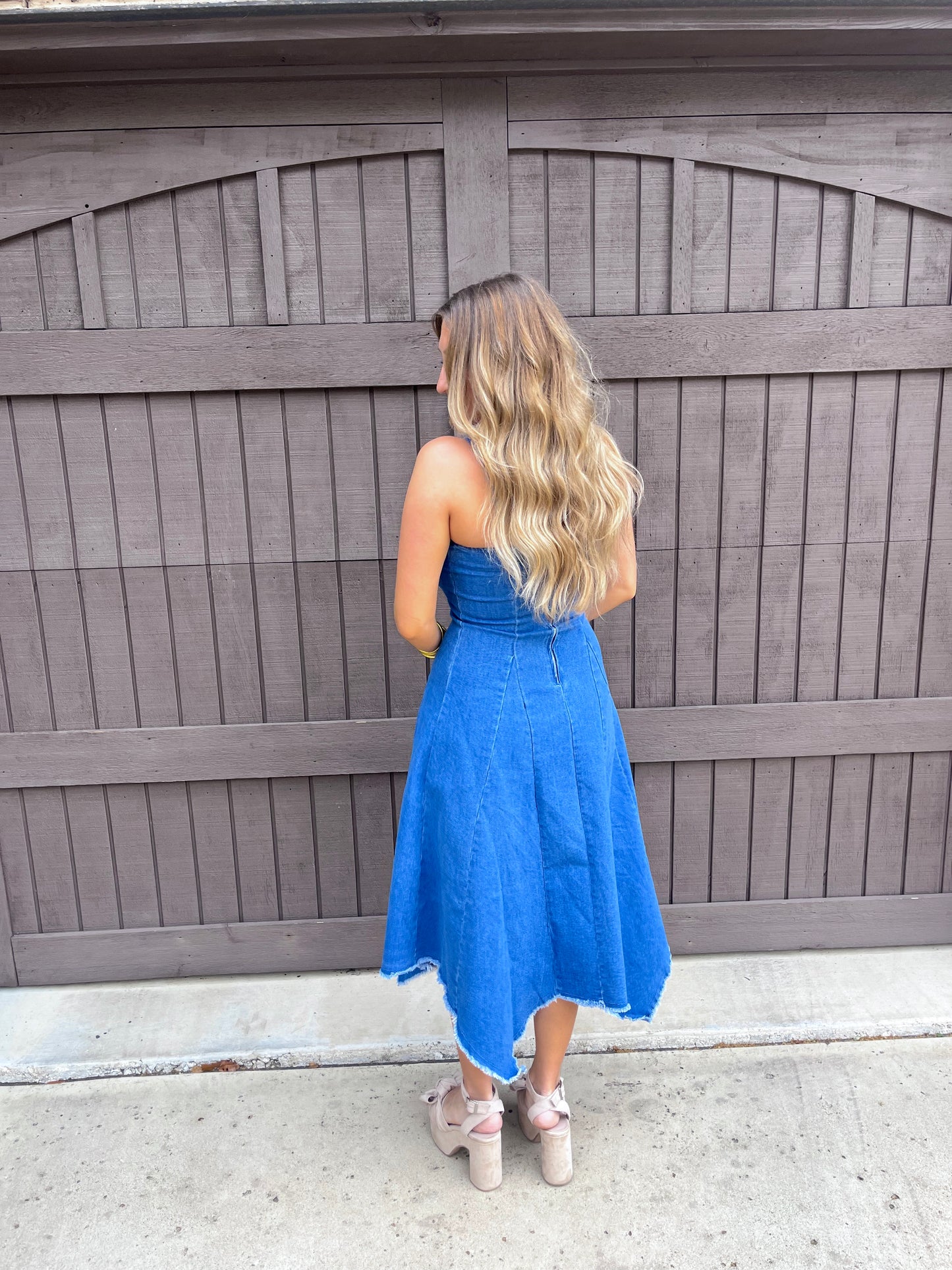 Trendy Denim Midi Dress