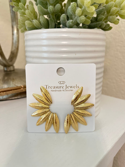 Staple Gold Leaf Fan Earrings