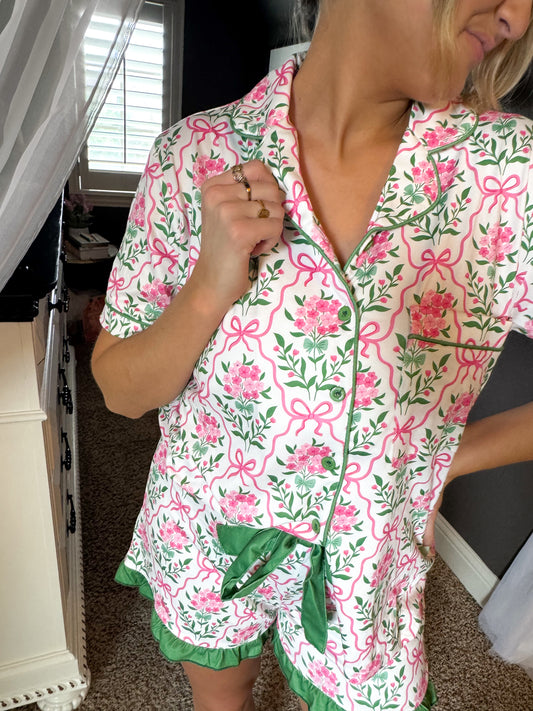 Botanical Garden Ruffle Pajama Set