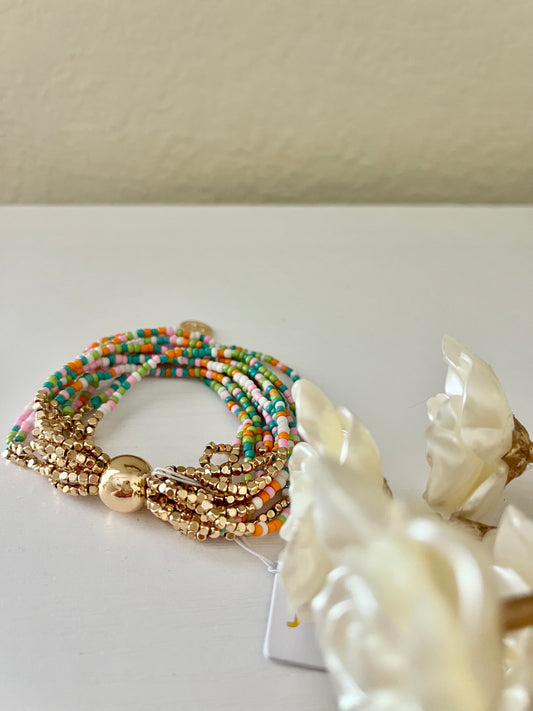 Multi-Strand Colorful Beaded Bracelet