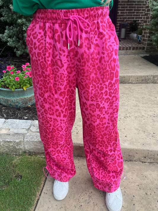 Wild Leopard Pink Jogger Pants