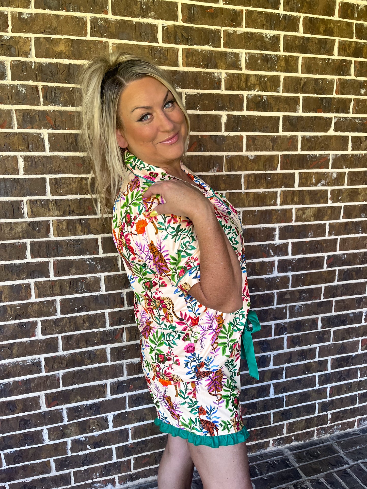 Tropical Jungle Pajama Shorts Set