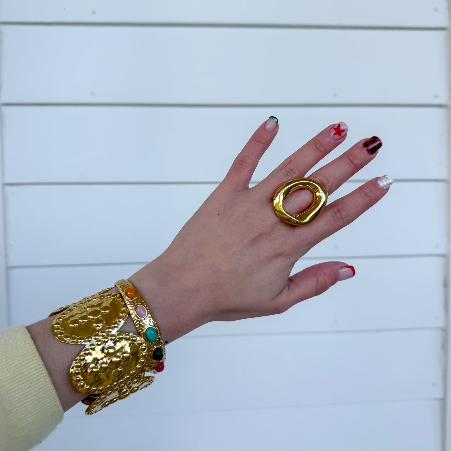 Faith Coin Gold Cuff Bracelet